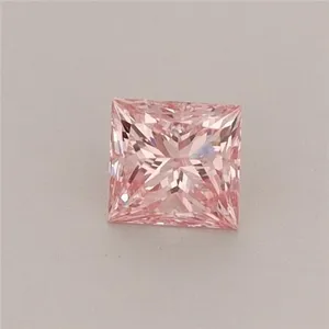 0.33ct PRINCESS Fancy Vivid Pink VS1 Coloured Lab diamond