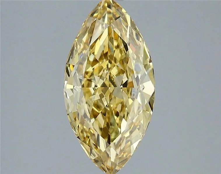 2.10ct MARQUISE Fancy Intense Yellow VVS2 Coloured Lab diamond