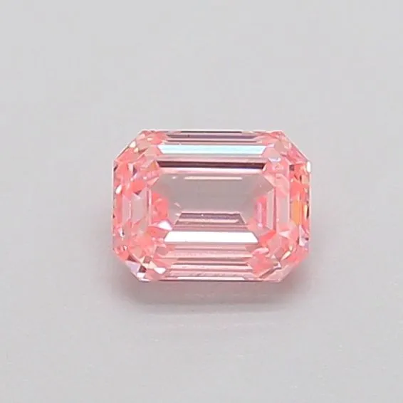 0.37ct EMERALD Fancy Intense Pink VVS2 Coloured Lab diamond