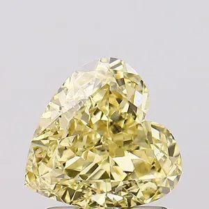 1.52ct HEART Fancy Vivid Yellow VS1 Coloured Lab diamond