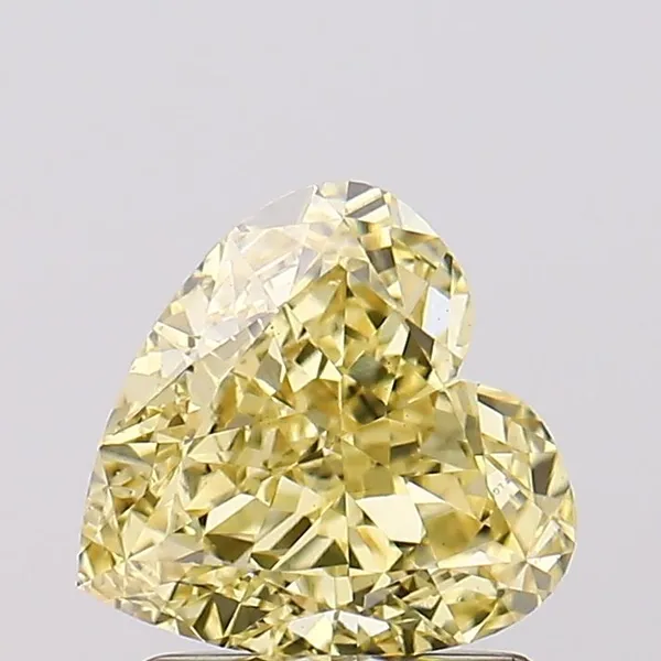 1.52ct HEART Fancy Vivid Yellow VS1 Coloured Lab diamond