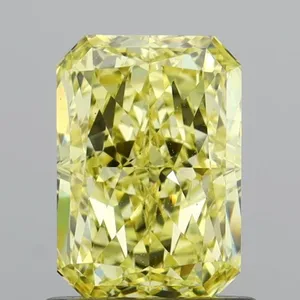 1.11ct RADIANT Fancy Vivid Yellow VS2 Coloured Lab diamond