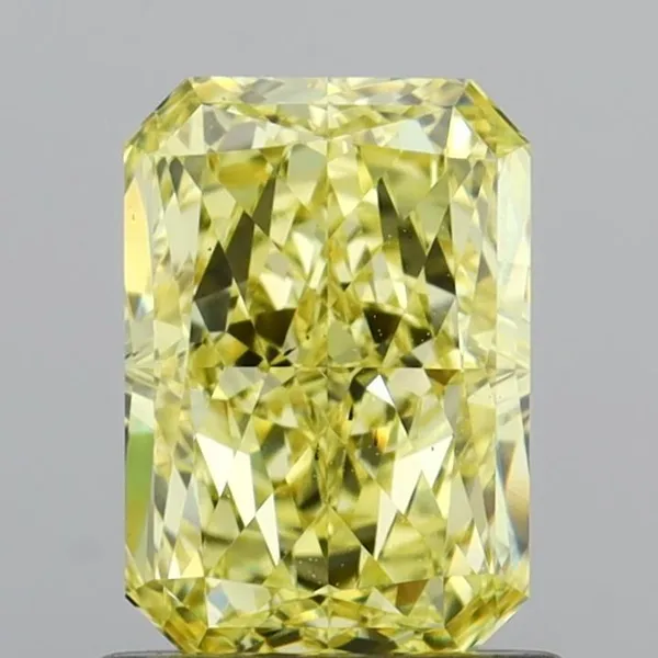1.11ct RADIANT Fancy Vivid Yellow VS2 Coloured Lab diamond
