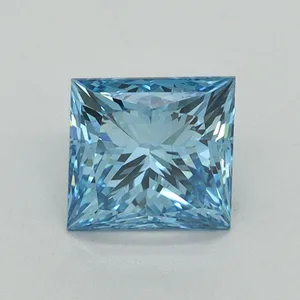 1.5ct PRINCESS Fancy Vivid Blue VS2 Coloured Lab diamond