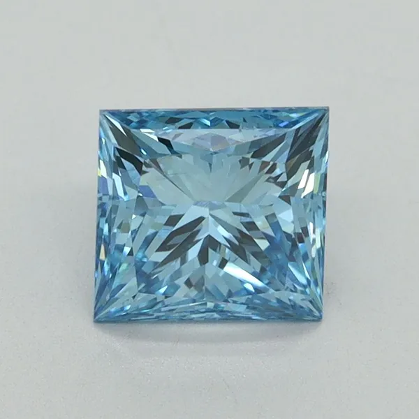 1.5ct PRINCESS Fancy Vivid Blue VS2 Coloured Lab diamond