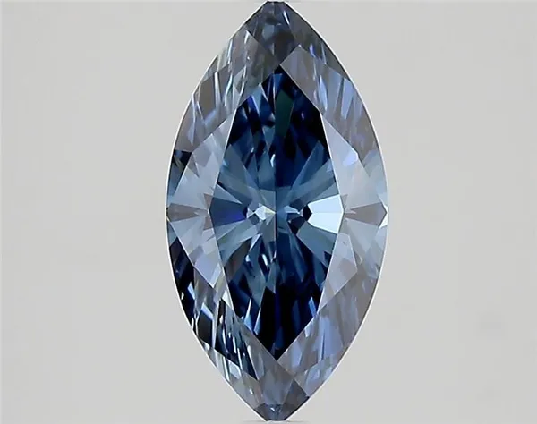 1.35ct MARQUISE Fancy Vivid Blue VVS1 Coloured Lab diamond