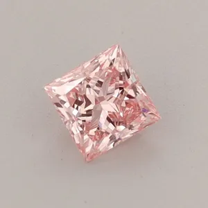 0.42ct PRINCESS Fancy Vivid Pink VS1 Coloured Lab diamond