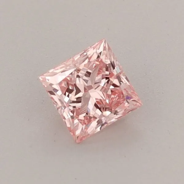 0.42ct PRINCESS Fancy Vivid Pink VS1 Coloured Lab diamond