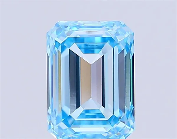 1.54ct EMERALD Fancy Vivid Blue VVS2 Coloured Lab diamond