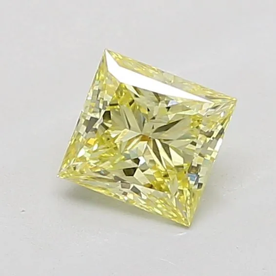 1.04ct PRINCESS Fancy Intense Yellow VS2 Coloured Lab diamond