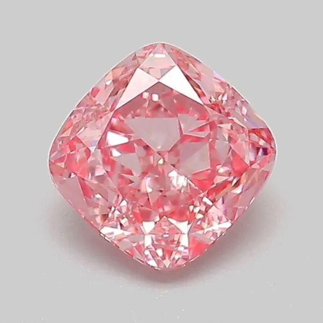 1.01ct CUSHION Fancy Vivid Pink VVS2 Coloured Lab diamond