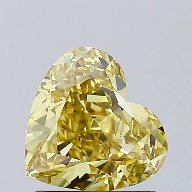 1.08ct HEART Fancy Intense Yellow VVS2 Coloured Lab diamond
