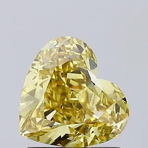 1.08ct HEART Fancy Intense Yellow VVS2 Coloured Lab diamond