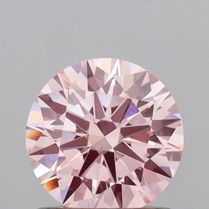 0.82ct ROUND Fancy Intense Pink VVS2 Coloured Lab diamond