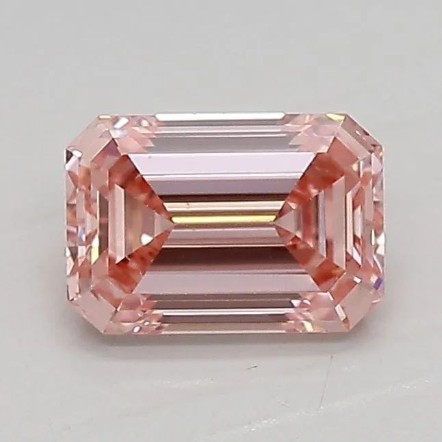 0.84ct EMERALD Fancy Vivid Pink VS1 Coloured Lab diamond