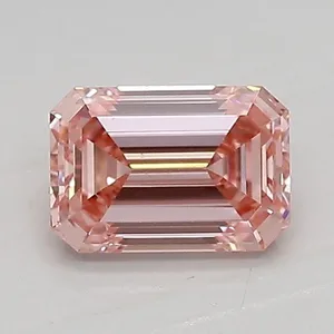 0.84ct EMERALD Fancy Vivid Pink VS1 Coloured Lab diamond