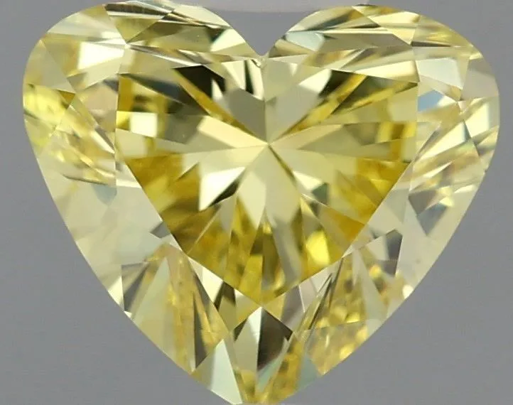 1.01ct HEART Fancy Vivid Yellow VVS2 Coloured Lab diamond
