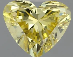 1.01ct HEART Fancy Vivid Yellow VVS2 Coloured Lab diamond
