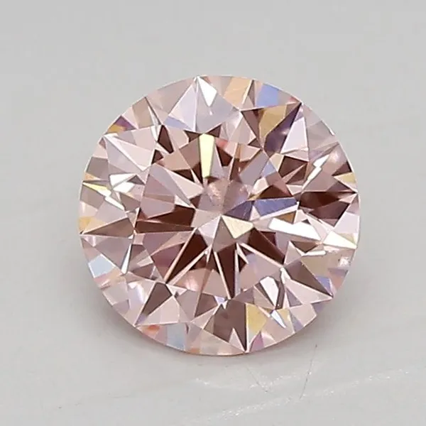 0.8ct ROUND Fancy Intense Pink VS2 Coloured Lab diamond