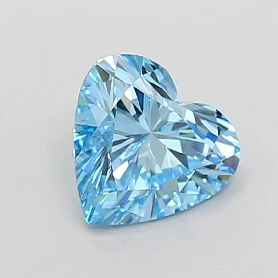 1.58ct HEART Fancy Vivid Blue VVS2 Coloured Lab diamond