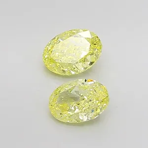 0.99ct OVAL Fancy Intense Yellow VS1 Coloured Lab diamond