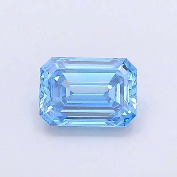 1.13ct EMERALD Fancy Vivid Blue VS2 Coloured Lab diamond