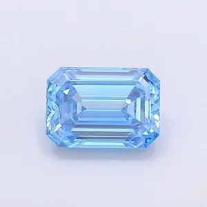 1.13ct EMERALD Fancy Vivid Blue VS2 Coloured Lab diamond