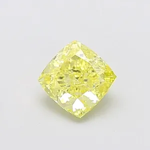 1.03ct CUSHION Fancy Yellow VS1 Coloured Lab diamond