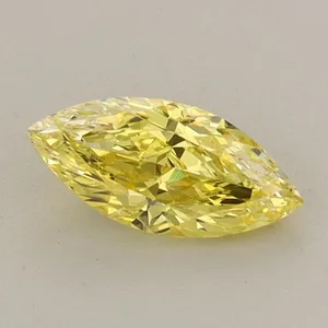 0.57ct MARQUISE Fancy Vivid Yellow VVS2 Coloured Lab diamond