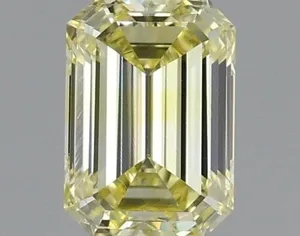 0.53ct EMERALD Fancy Yellow VS1 Coloured Lab diamond