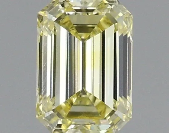 0.53ct EMERALD Fancy Yellow VS1 Coloured Lab diamond