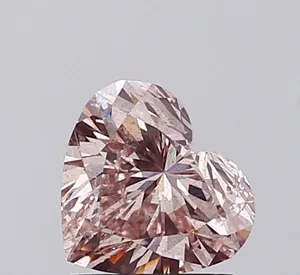1ct HEART Fancy Brownish Pink SI2 Coloured Lab diamond