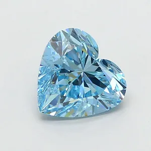 1.54ct HEART Fancy Vivid Blue VVS2 Coloured Lab diamond