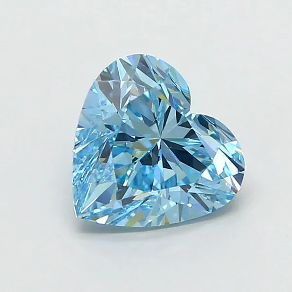 1.54ct HEART Fancy Vivid Blue VVS2 Coloured Lab diamond