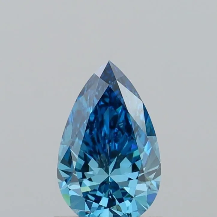 0.99ct PEAR Fancy Vivid Blue VVS2 Coloured Lab diamond
