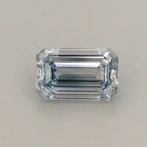 0.44ct EMERALD Fancy Light Blue VS2 Coloured Lab diamond