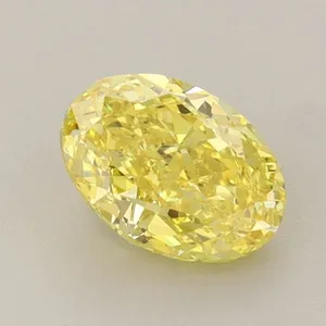 1.2ct OVAL Fancy Vivid Yellow VS1 Coloured Lab diamond
