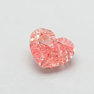 0.95ct HEART Fancy Intense Orangey Pink VS1 Coloured Lab diamond