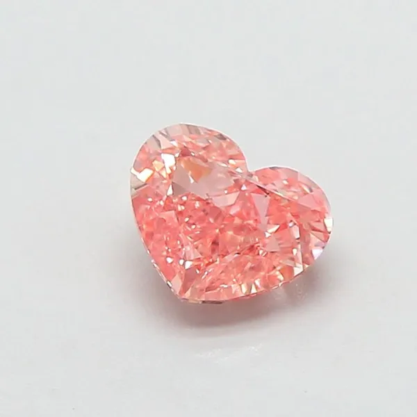0.95ct HEART Fancy Intense Orangey Pink VS1 Coloured Lab diamond