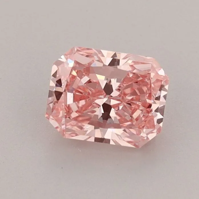 0.86ct RADIANT Fancy Vivid Pink VS1 Coloured Lab diamond