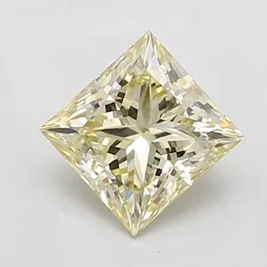 1.6ct PRINCESS Fancy Light Yellow VVS2 Coloured Lab diamond