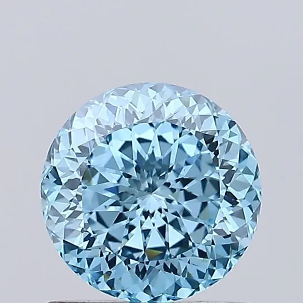 0.85ct ROUND Fancy Vivid Blue VS1 Coloured Lab diamond
