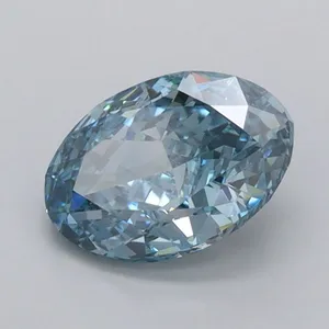 1.06ct OVAL Fancy Vivid Blue VS2 Coloured Lab diamond