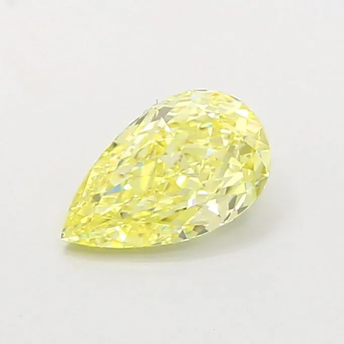 0.91ct PEAR Fancy Intense Yellow VS2 Coloured Lab diamond