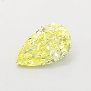 0.91ct PEAR Fancy Intense Yellow VS2 Coloured Lab diamond