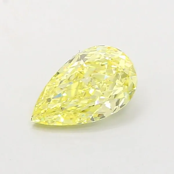 0.91ct PEAR Fancy Intense Yellow VS2 Coloured Lab diamond