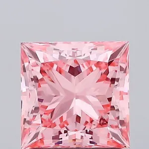 1.83ct PRINCESS Fancy Vivid Pink VS2 Coloured Lab diamond