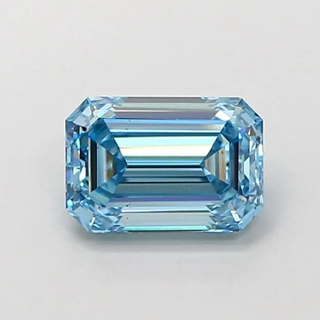 1.09ct EMERALD Fancy Vivid Blue VS1 Coloured Lab diamond