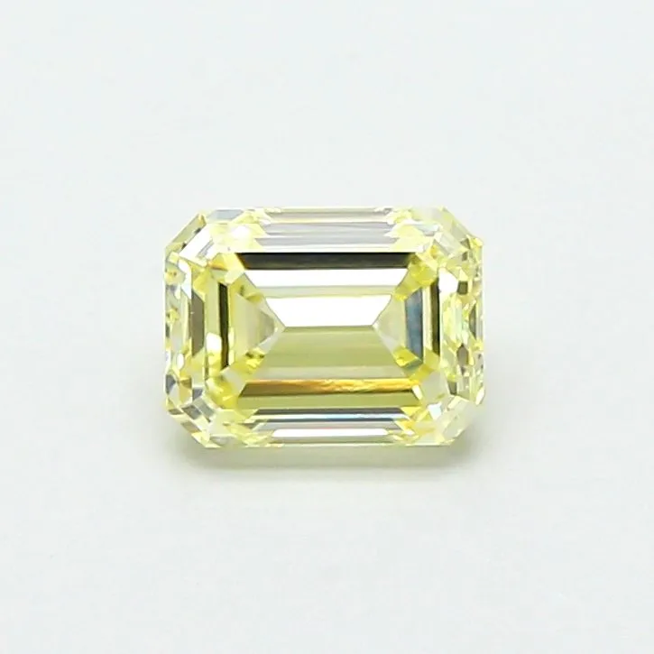 0.92ct EMERALD Fancy Yellow VVS2 Coloured Lab diamond
