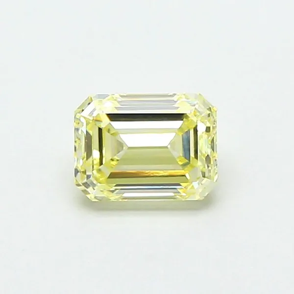 0.92ct EMERALD Fancy Yellow VVS2 Coloured Lab diamond